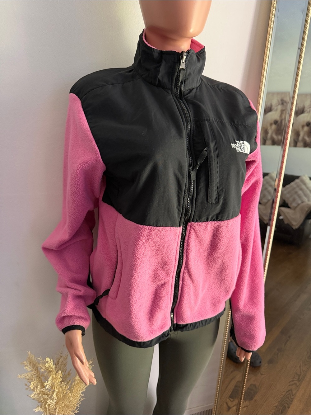 The North Face Pink and Black Teddy Fleece Jacket - Picture 3 of 4